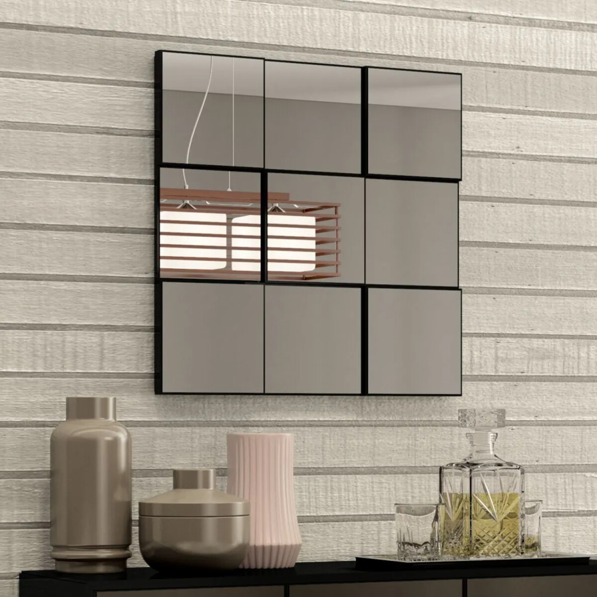 Espejo Pared Panel Tiles De Cuadrículas - PANEL DE ESPEJOS TILES 