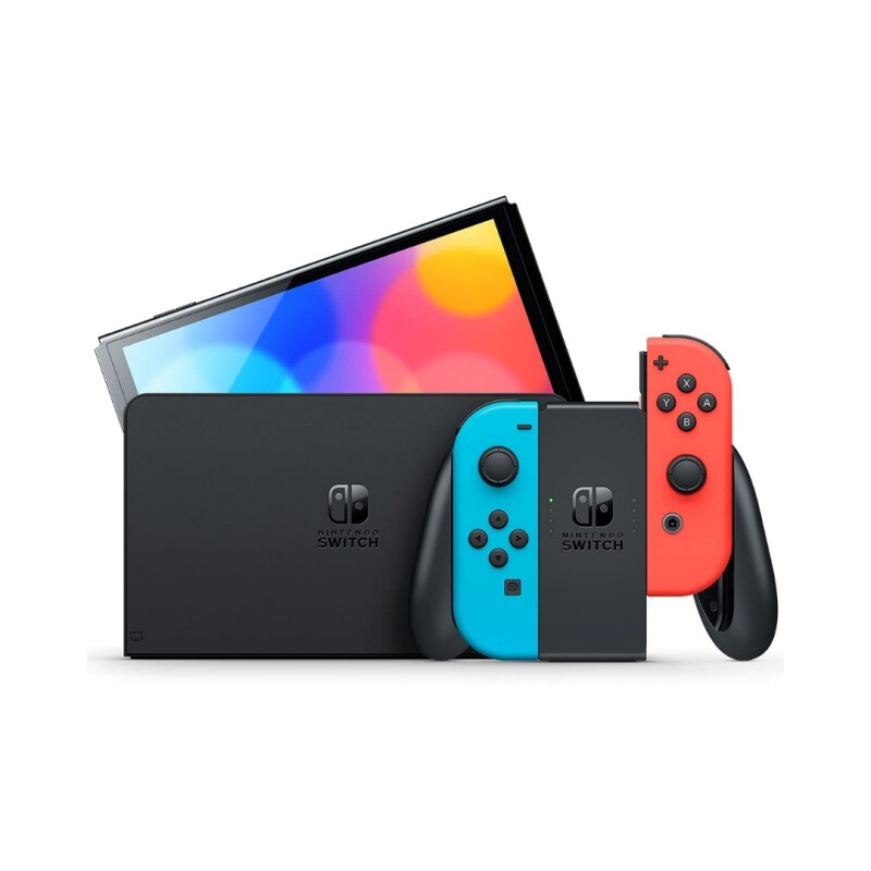 Consola Nintendo Switch OLED con Joy-Con Azul y Rojo Neón Consola Nintendo Switch OLED con Joy-Con Azul y Rojo Neón