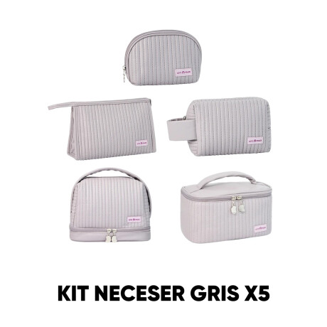 Kit Neceseres Texturados Gris Sc