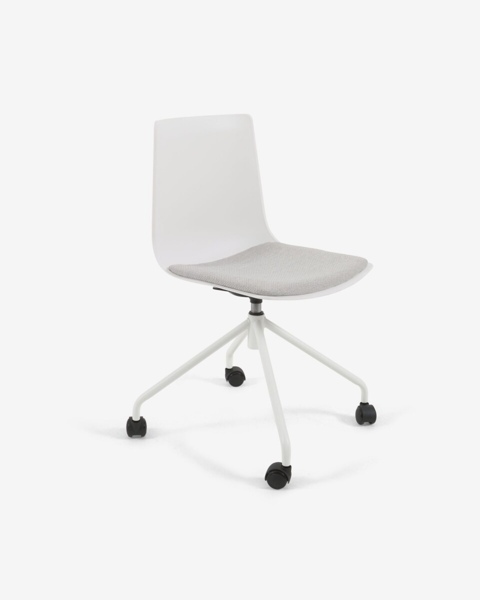 Silla de escritorio Ralfi - blanco con asiento gris claro 