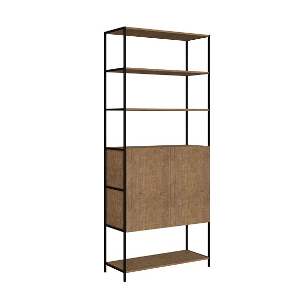 Biblioteca Metro 2 Puertas Mdp 4 Estantes Blm2p805mn BIBLIOTECA METRO 2 PUERTAS