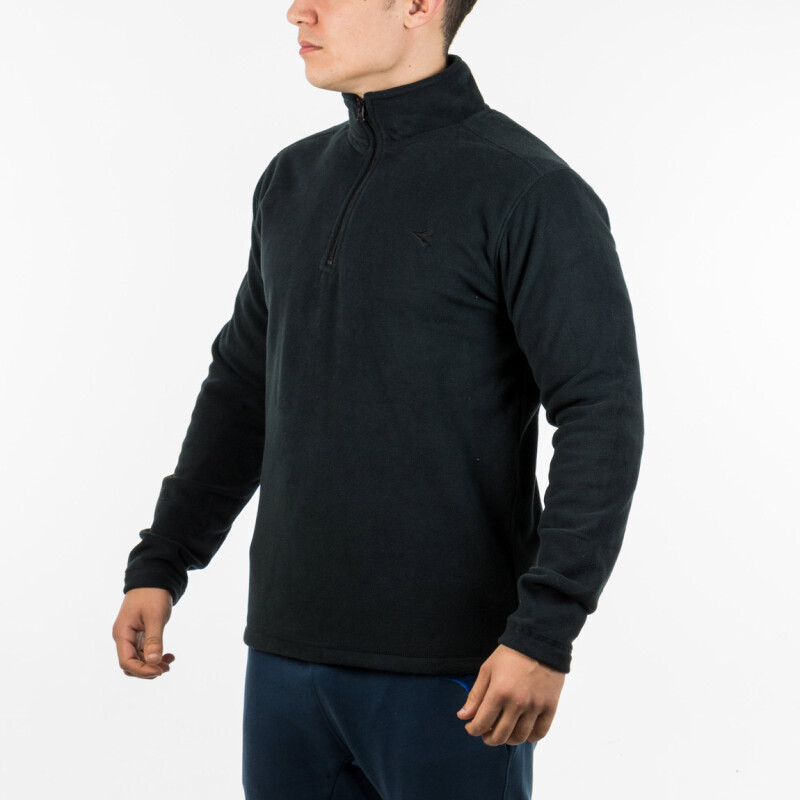 Diadora Men micropolar Half Zip SWEATER - BLACK Negro