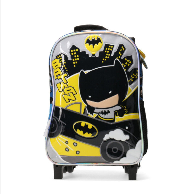 Mochila Batman c/Carro Gris - Amarillo - Azul