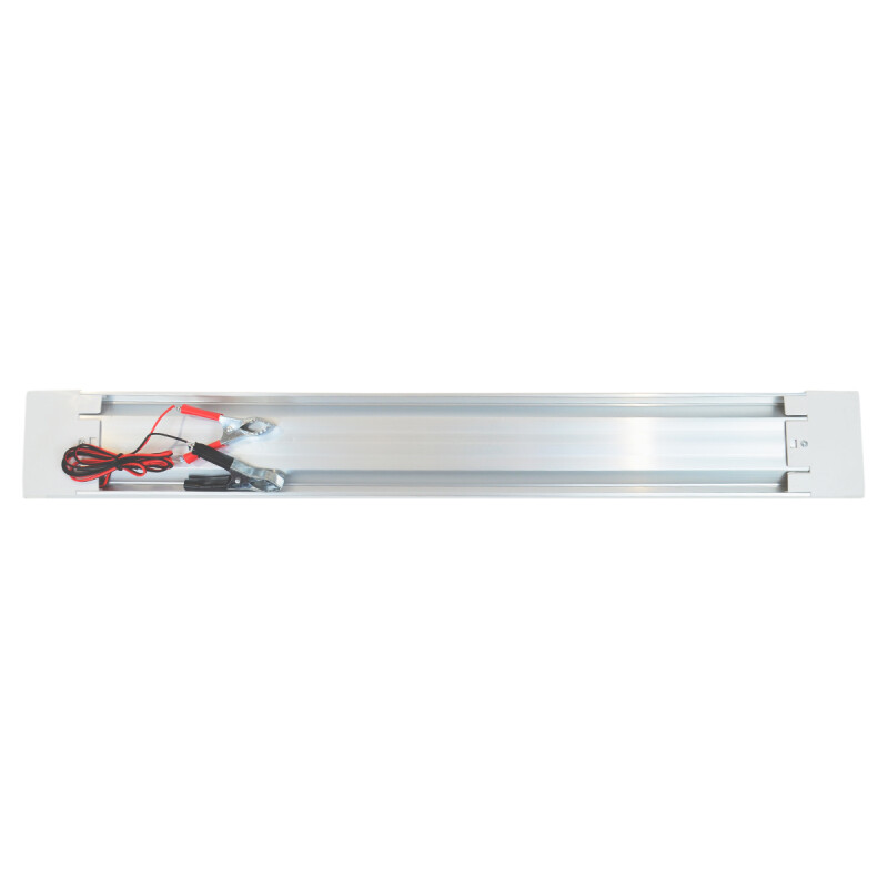 Tubo de luz led con pinzas batería 12 v BLANCO