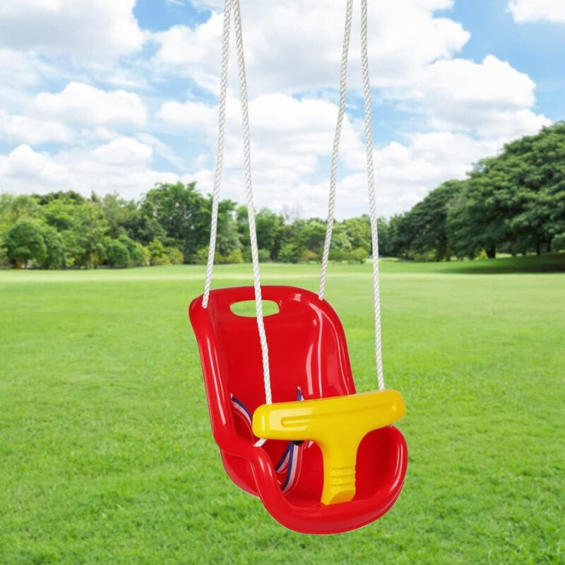 Hamaca Bebe Plástica con Cinto Rojo