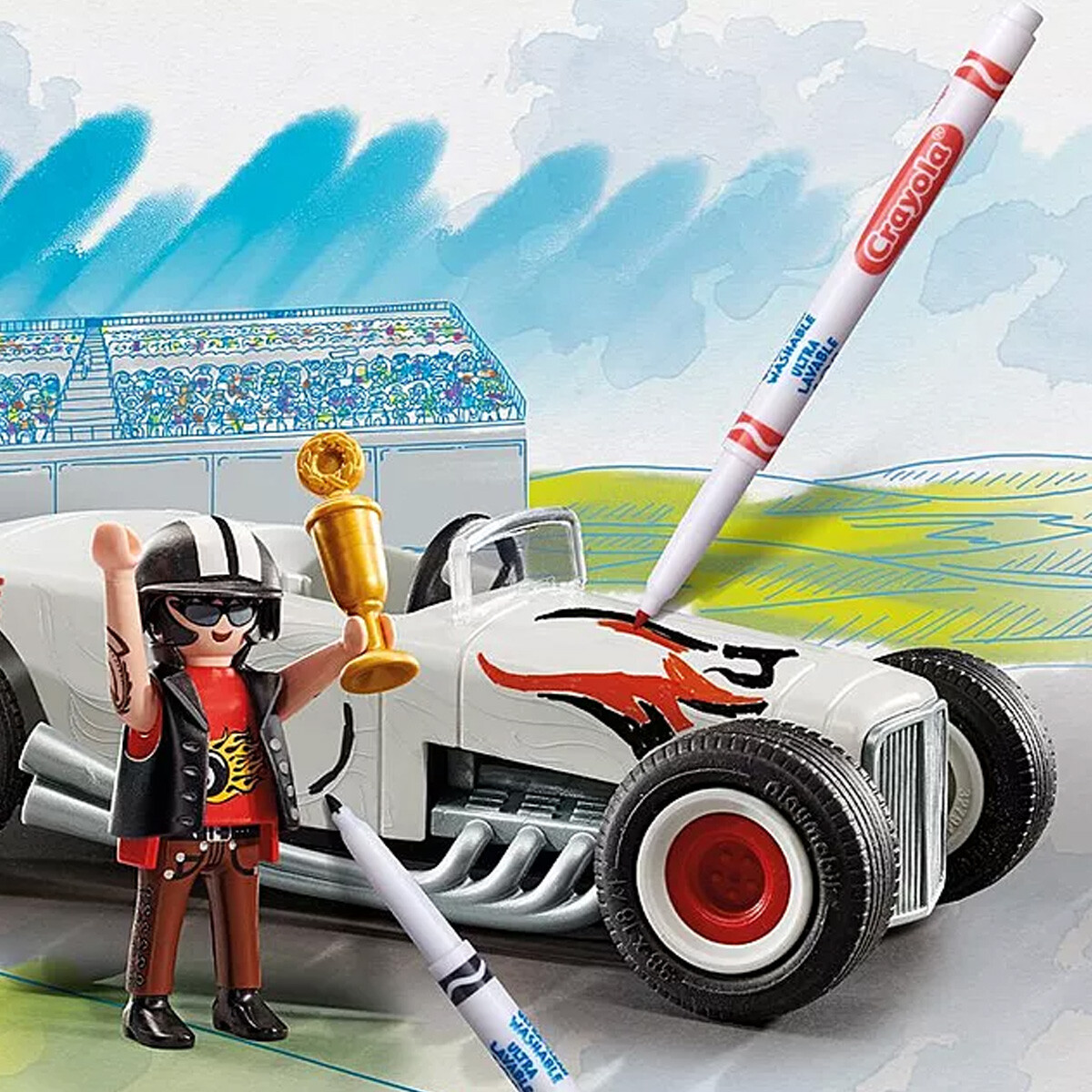 Auto Hot Rod para Pintar Playmobil 20 Piezas 