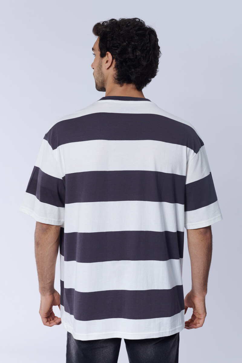 Remera rayas Gris