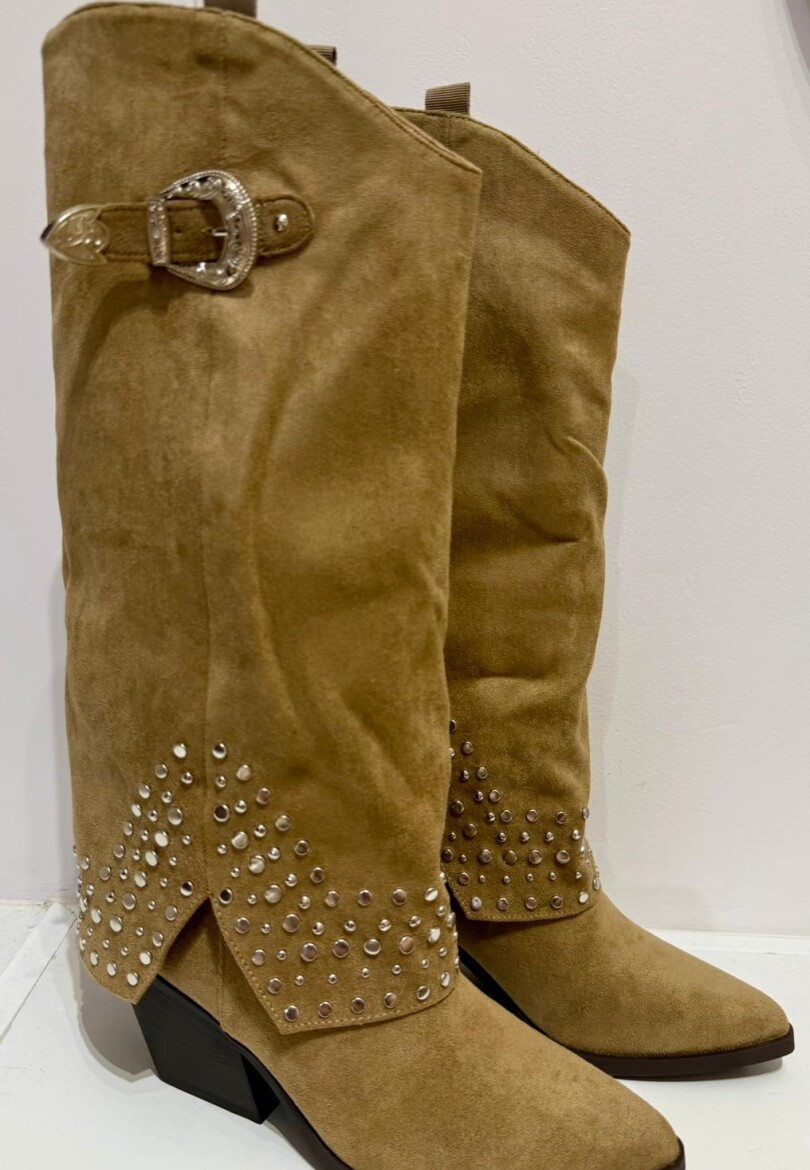 BOTA ALTA TACHA Beige