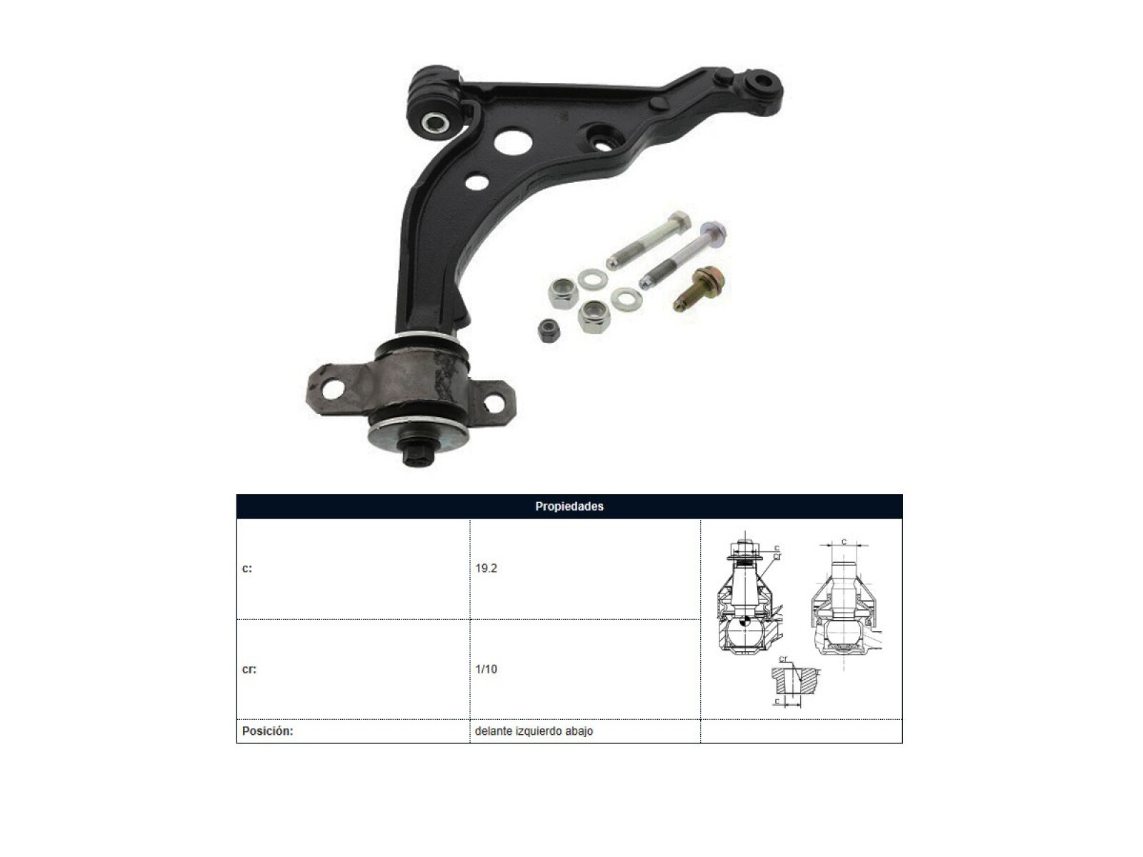 Parilla De Suspension Delantera Fiat Ducato, Peug Boxer 93-05 Izq 