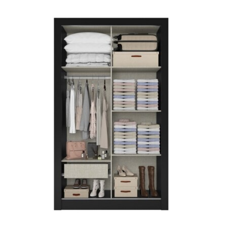 ROPERO CITY 2 PUERTAS GLASS NEGRO THB ROPERO CITY 2 PUERTAS GLASS NEGRO THB