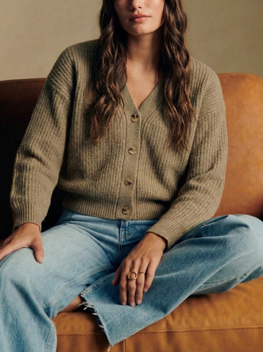 Cardigan Lana - Oliva 