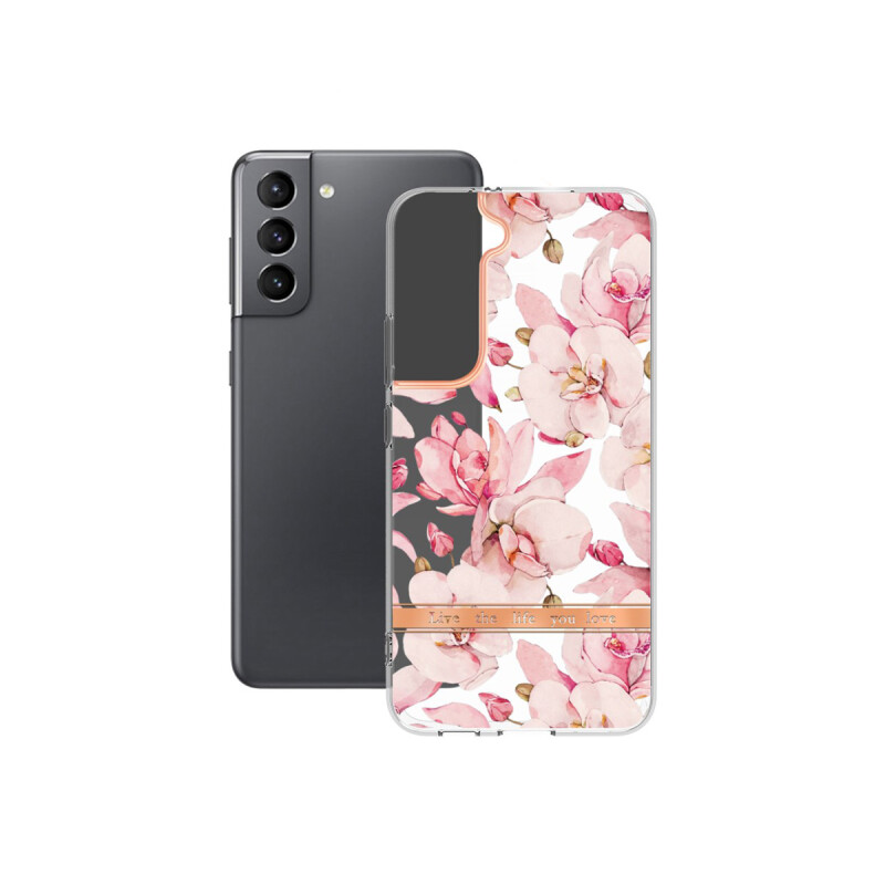 Protector rígido Samsung Galaxy S23 diseño flores rosa Protector Rígido Samsung Galaxy S23 Diseño Flores Rosa