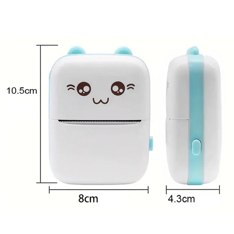 Mini Impresora Térmica Instantánea Bluetooth Gatito Verde