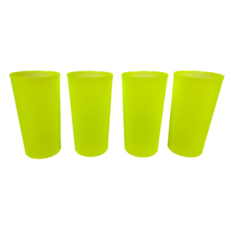 Vaso Plastico Neón x4 Amarillo