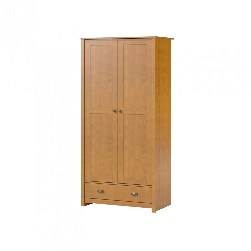 Ropero 2 puertas 1 cajón - Madera maciza - Linea Colonial Marron