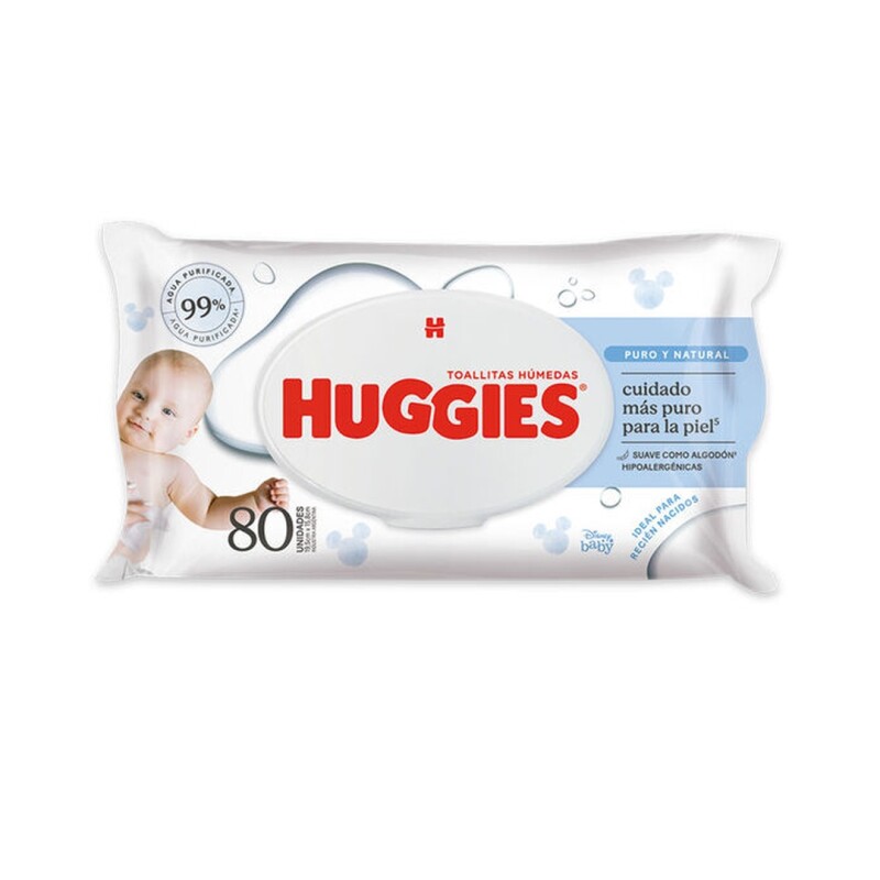 HUGGIES TOALLA R.NACIDO X80 Huggies Toalla R.nacido X80