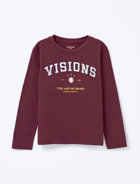 CAMISETA INFANTIL CON ESTAMPA ROJO