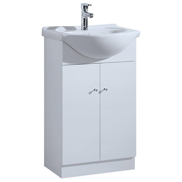 MUEBLE DE BAÑO DOS PUERTAS CON BACHA / COLOR BLANCO Mueble De Baño Dos Puertas Con Bacha / Color Blanco