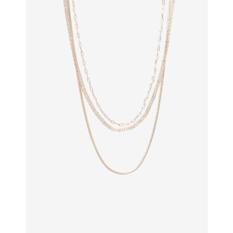 Collar Multicadenas Dorado Oro Rosa