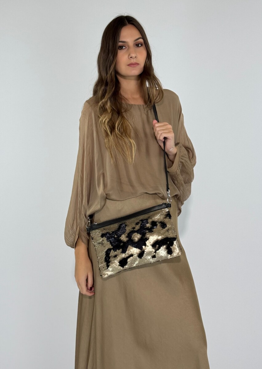 CARTERA DUA - DORADO Y NEGRO 