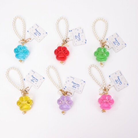 COLGANTE PARA BOLSO CON PERLAS DISEÑO HUELLA DE GATO COLGANTE PARA BOLSO CON PERLAS DISEÑO HUELLA DE GATO