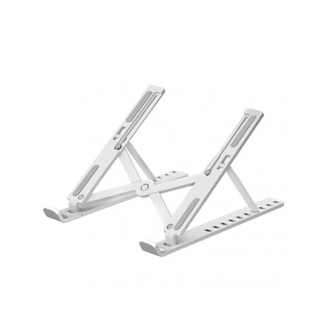 Soporte laptop regulable en altura de aluminio Plateado
