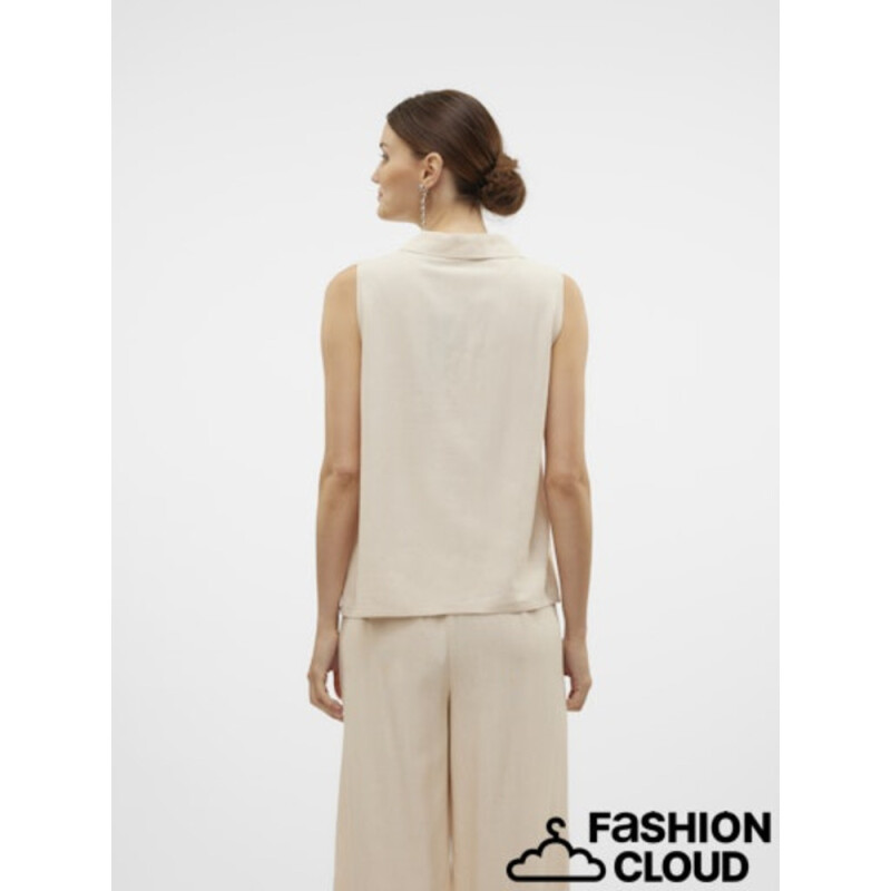 VMMYMILO SL V-NECK SHIRT WVN GA OATMEAL