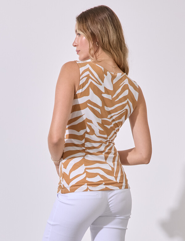 Blusa Cruzada Printed TOSTADO/MULTI