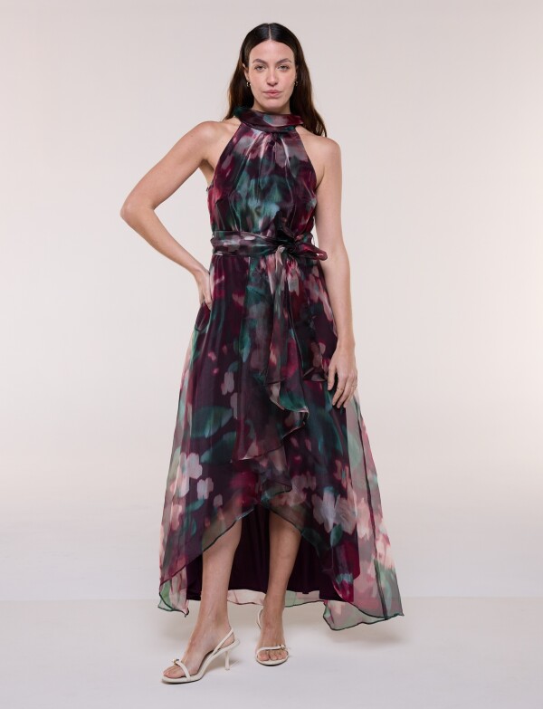 Vestido Halter Asimétrico VIOLETA/MULTI