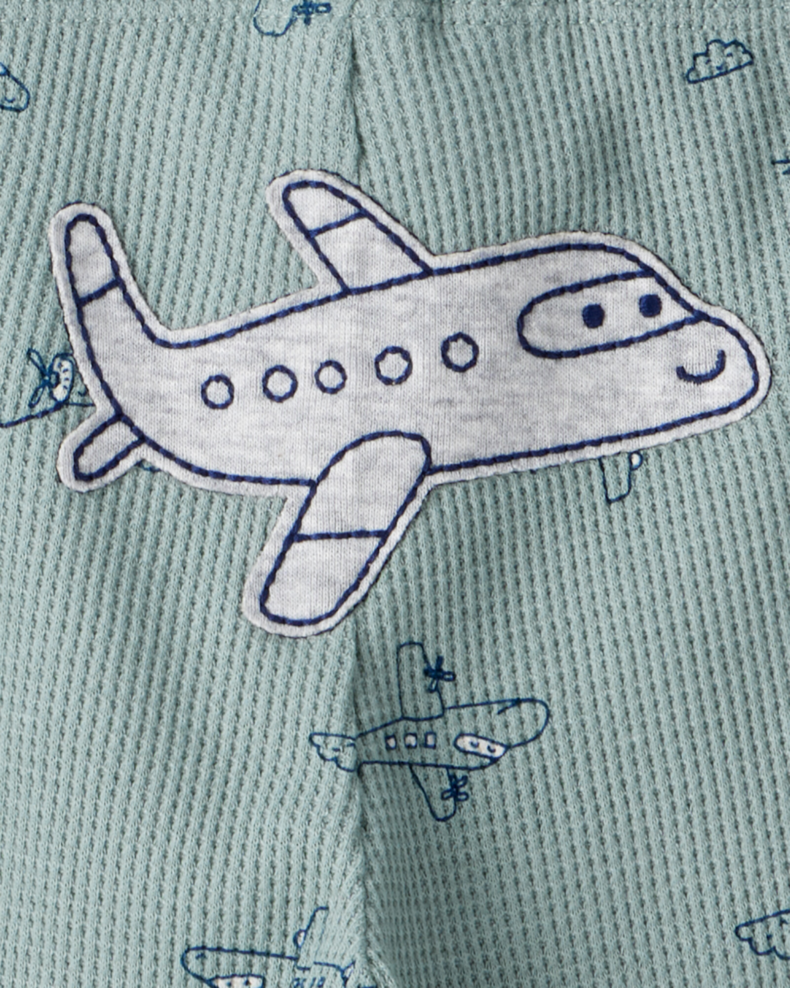 Set tres piezas de algodón, pantalón y dos bodies, diseño aviones Set tres piezas de algodón, pantalón y dos bodies, diseño aviones