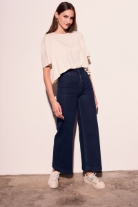 Remera Con Lino Crop Arena