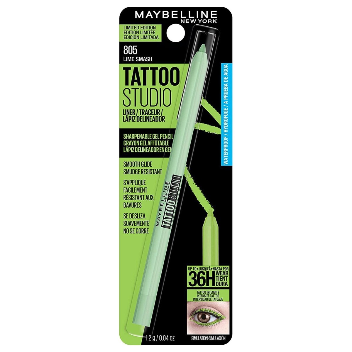 Lápiz Delineador en Gel Maybelline Tattoo Studio Lime Smash 