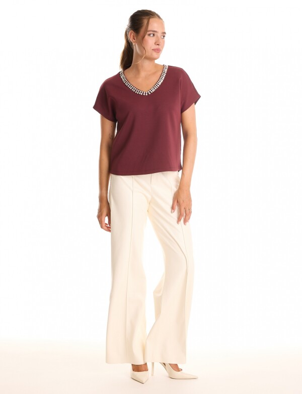 Blusa Cristales BORDEAUX