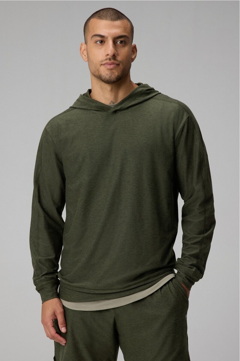 Polera The Cloud Jersey Hoodie Hombre - Dark Olive Heather 