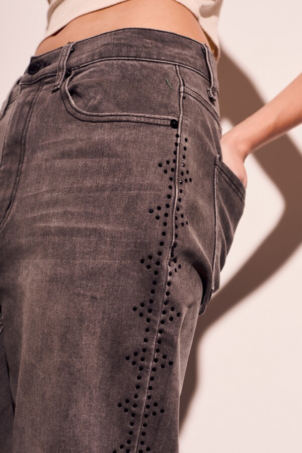 Jean Apliques Denim Gris