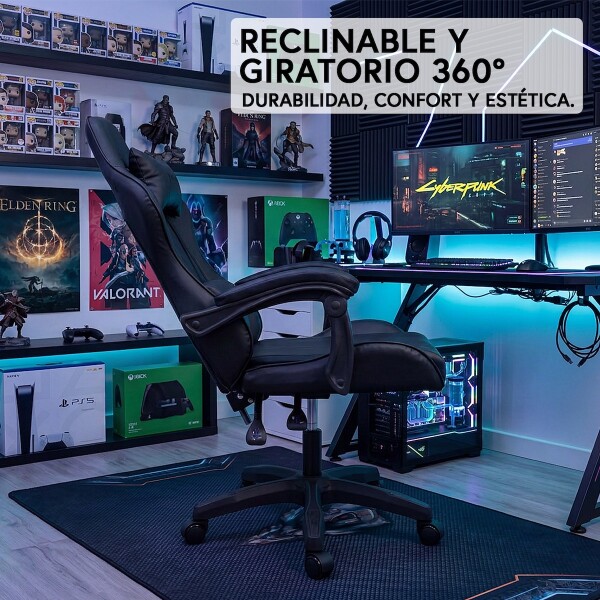 Silla Gamer Ergonomica Escritorio Reclinable Soporta 200kg Imback Negro Silla Gamer Ergonomica Escritorio Reclinable Soporta 200kg Imback Negro