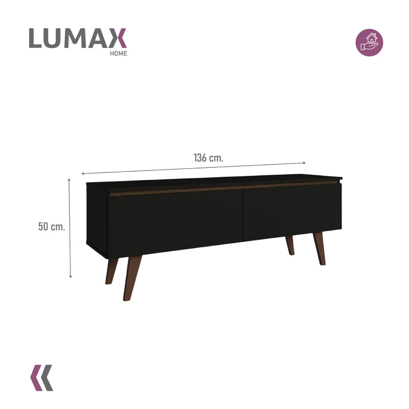 Rack para TV Lumax 2 puertas rustico 55 pulgadas Negro
