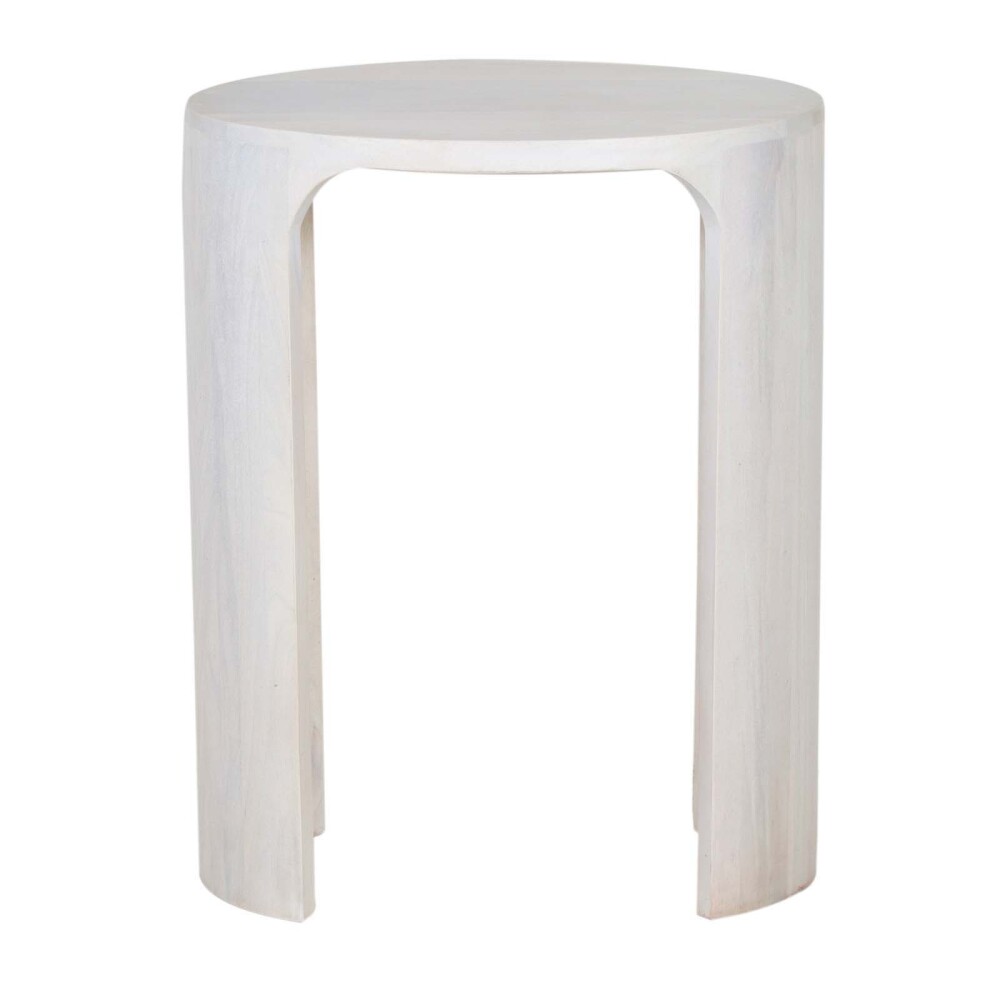 MESA AUXILIAR MADERA BLANCO OVAL