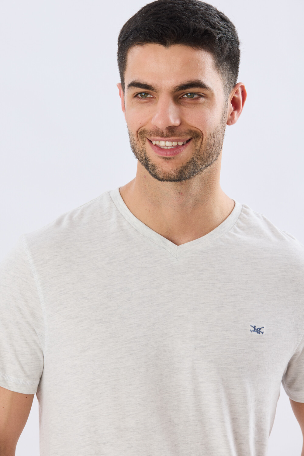 REMERA BÁSICA V DE ALGODÓN Gris