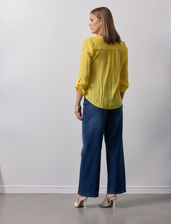 Blusa Nudo Botones AMARILLO