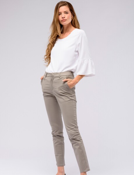 PANTALÓN DE GABARDINA CLÁSICO Khaki