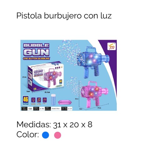 Bazooka De Burbujas Tik Tok Burbujero Con Luz A Pila 31x20x8 Bazooka De Burbujas Tik Tok Burbujero Con Luz A Pila 31x20x8