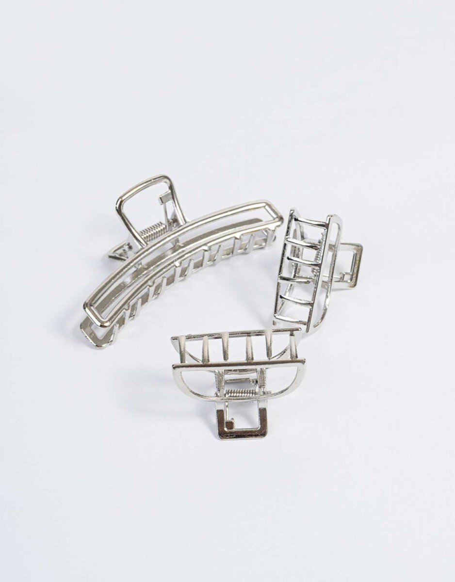 Set De Broches Metálicos - Plateado 