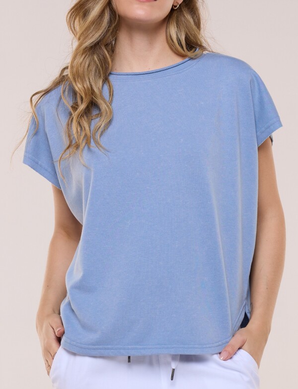 Remera De Algodón Dolman CELESTE