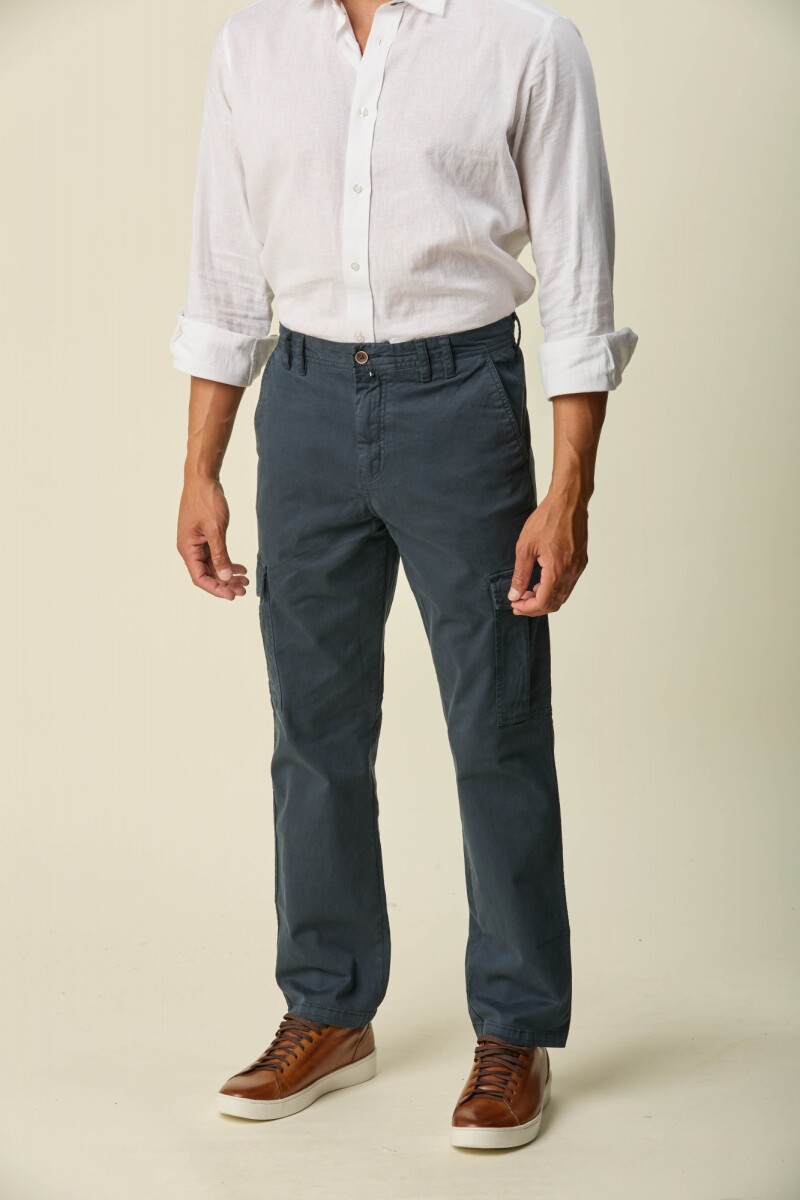 Pantalón Cargo Algodón - Azul 