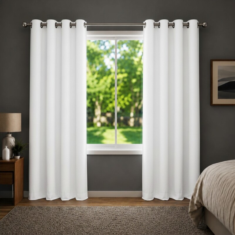 Cortina 100% Blackout set 2 paños 135 x 220 BLANCO