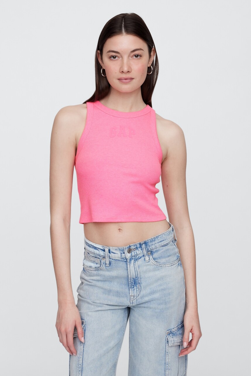 Musculosa Logo Gap Mujer Neon Pink Rose