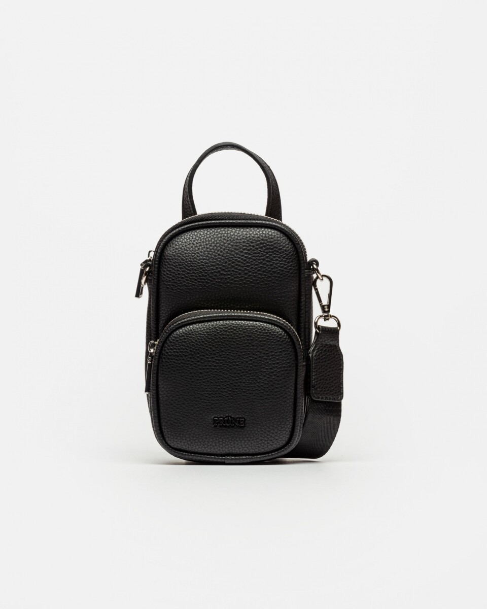 Porta Celular Baby Donna En Efecto Cuero Graneado - Negro 