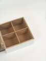 Caja Para Té Lyra, 4 Separaciones. Negro
