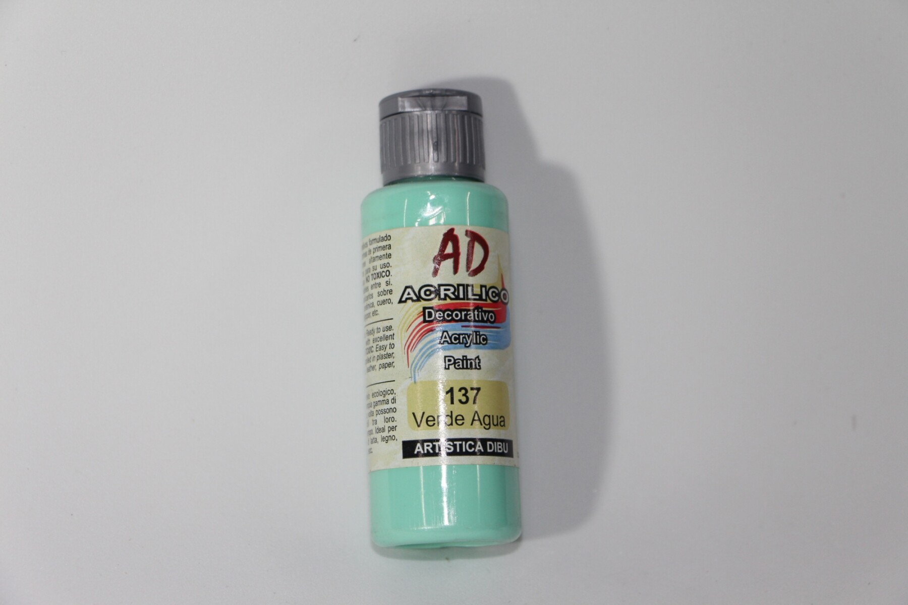 PINTURA ACRILICA ARTISTICA DIBU 60 ML. DIFERENTES COLORES - COLOR VERDE AGUA 137 